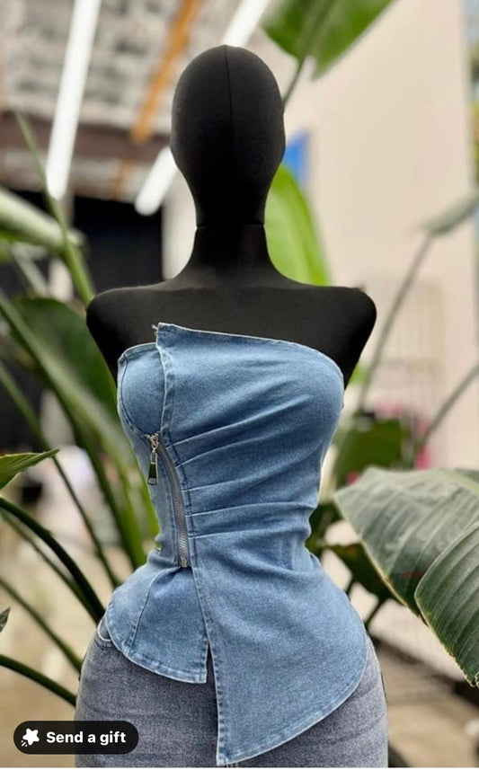 Straples Denim Top