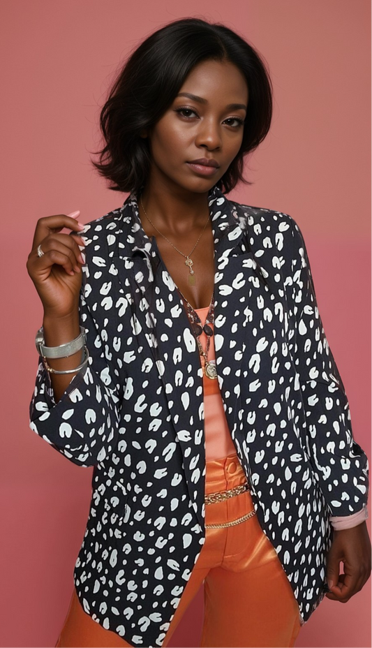 Contrast Blazer Black & White