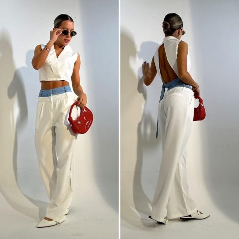 Open Back Vest Set