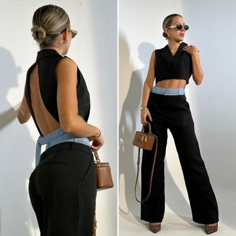 Open Back Vest Set