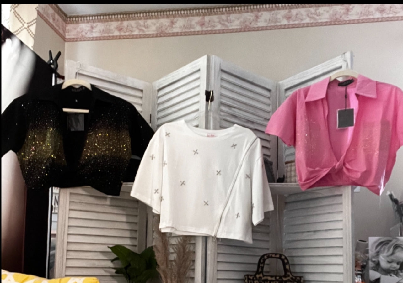 Bilboa Crystal Pink & Black Blouse