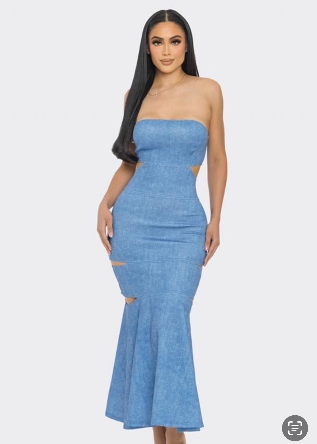 Bodycon Denim Dress Look